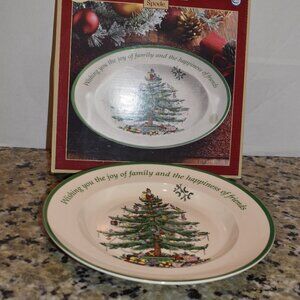 Spode Christmas Tree Sentiment Round Plate 10.5"